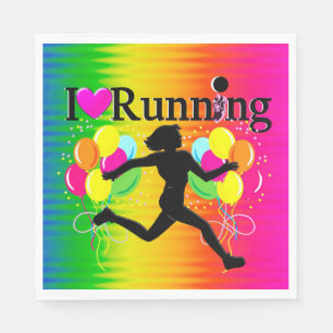 VIBRANT I LOVE RUNNING PAPER NAPKINS