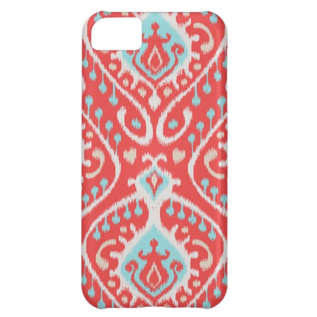 Vibrant ikat pattern in red and turquoise Case-Mate iPhone case (Back)