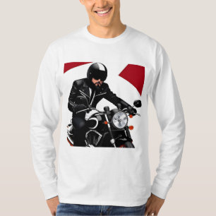 Vibrant Illustration of a Motorcyclist Riding T-Shirt