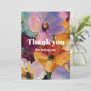 Vibrant Impasto Floral Painting Greeting Card