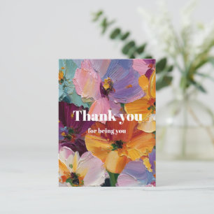 Vibrant Impasto Floral Painting Greeting Card