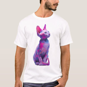 Vibrant Impasto Sphynx Cat Illustration Men T-Shirt