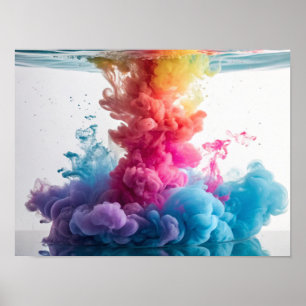 Vibrant Ink Burst in Water Poster