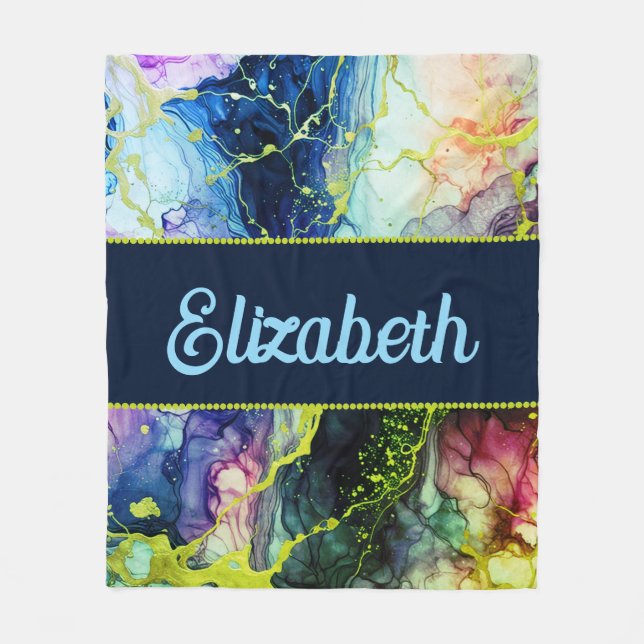 Vibrant Ink Fusion Fleece Blanket (Front)