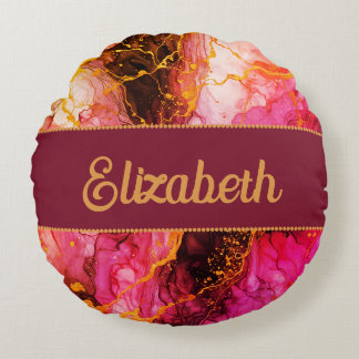 Vibrant Ink Fusion Round Cushion