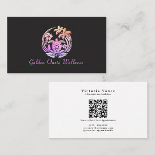 Vibrant Ipanema Sunset Turtle Spa Esthetician Business Card
