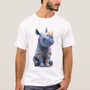 Vibrant Iridescent Baby Rhino Portrait Men T-Shirt