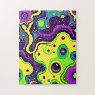 Vibrant Iridescent Texture - Abstract Fluid Art Jigsaw Puzzle