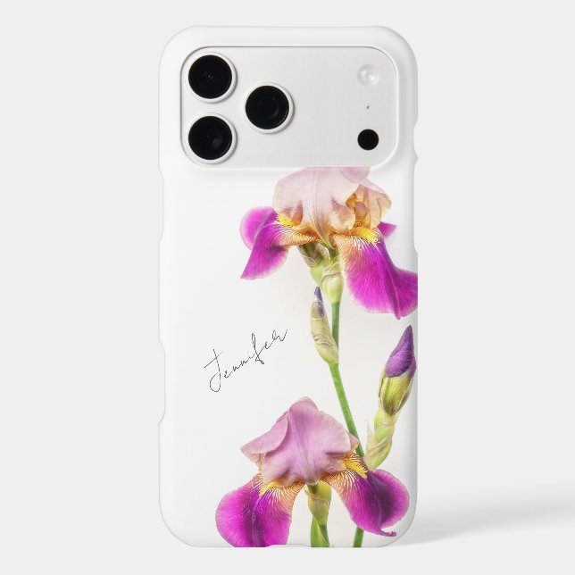 Vibrant iris flower Personalised phone case (Back)