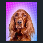 Vibrant Irish Setter Pop Art Poster<br><div class="desc">Celebrate the elegance and energy of the Irish Setter with this vibrant Pop Art design! Featuring a dynamic and colourful depiction of the beloved breed, this artwork adds a lively and modern touch to any space. Perfect for dog enthusiasts and pop art lovers. Showcase your love for Irish Setters with...</div>