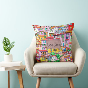 Vibrant Italian Facade Cushion