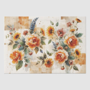 Vibrant Italian-Inspired Floral Collage Tissue Paper