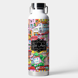 Vibrant Italian Village Water Bottle