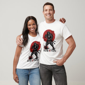 Vibrant Japanese Samurai Armour Sun Graphic Tee