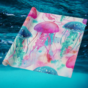 Vibrant Jellyfish Art Wrapping Paper