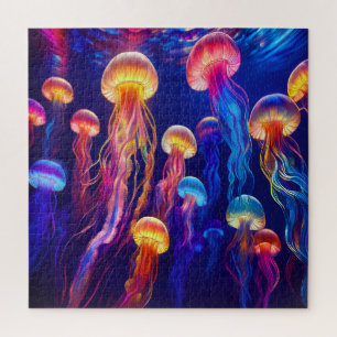 Vibrant Jellyfish Dance Jigsaw Puzzle