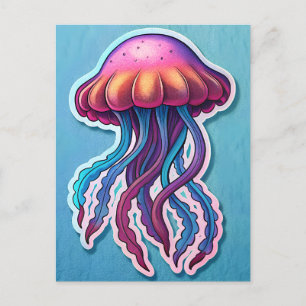 Vibrant JellyFish Postcard