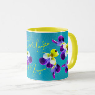 Vibrant Johnny Jump-up Laughing Violas Mug