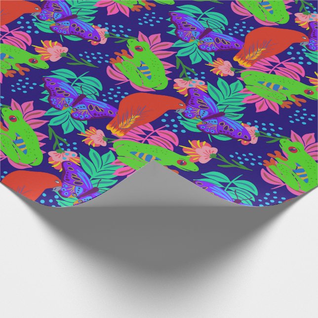 Vibrant jungle pattern wrapping paper (Corner)