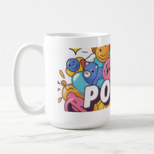 Vibrant Kawaii Doodle Typographic Design for Appar Coffee Mug