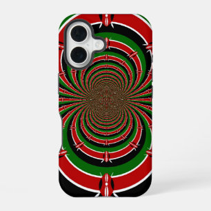 Vibrant Kenya Vision   Mirrored Kenyan Flag Abstra iPhone 16 Case