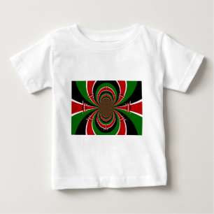 Vibrant Kenya Vision: Mirrored Kenyan Flag Art  Baby T-Shirt