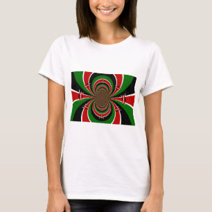 Vibrant Kenya Vision: Mirrored Kenyan Flag Art  T-Shirt