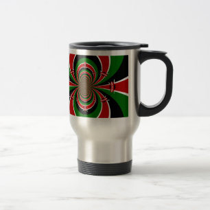 Vibrant Kenya Vision: Mirrored Kenyan Flag Art  Travel Mug