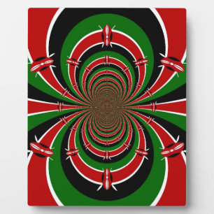 Vibrant Kenya Vision: Mirrored Kenyan Flag design Plaque