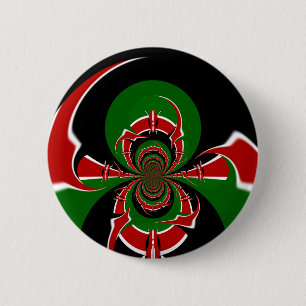 Vibrant Kenyan Flag Pattern: A Powerful Art 6 Cm Round Badge