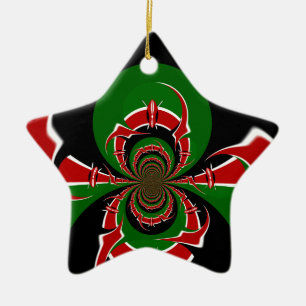 Vibrant Kenyan Flag Pattern: A Powerful Art Ceramic Tree Decoration
