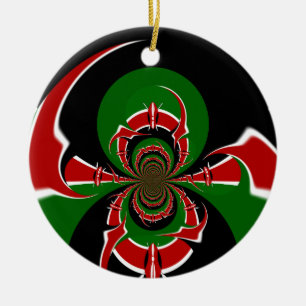 Vibrant Kenyan Flag Pattern: A Powerful Art Ceramic Tree Decoration