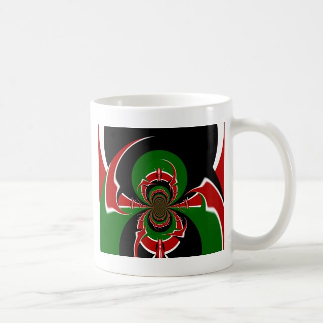 Vibrant Kenyan Flag Pattern: A Powerful Art Coffee Mug (Right)