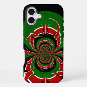 Vibrant Kenyan Flag Pattern: A Powerful Art iPhone 16 Plus Case