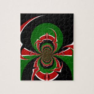 Vibrant Kenyan Flag Pattern: A Powerful Art Jigsaw Puzzle