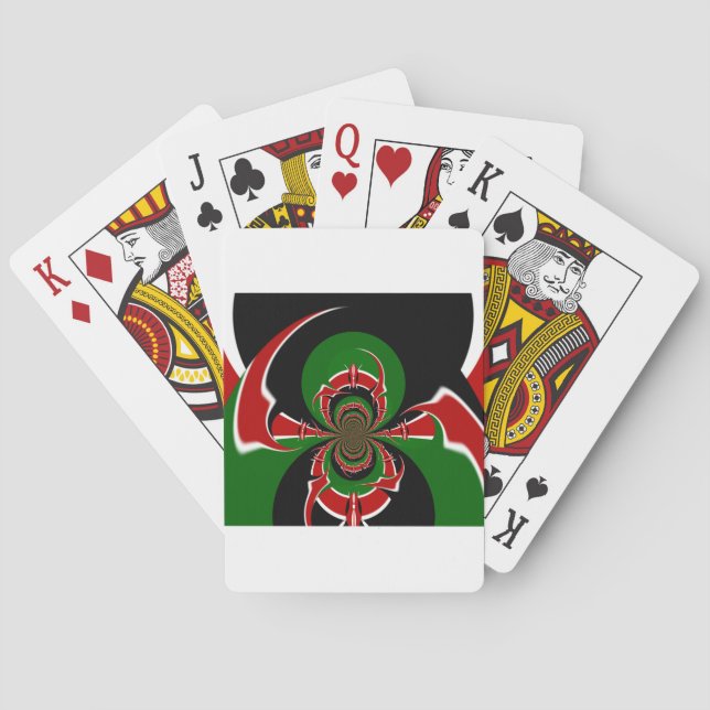 Vibrant Kenyan Flag Pattern: A Powerful Art Playing Cards (Back)