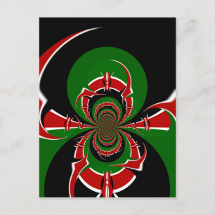 Vibrant Kenyan Flag Pattern: A Powerful Art Postcard