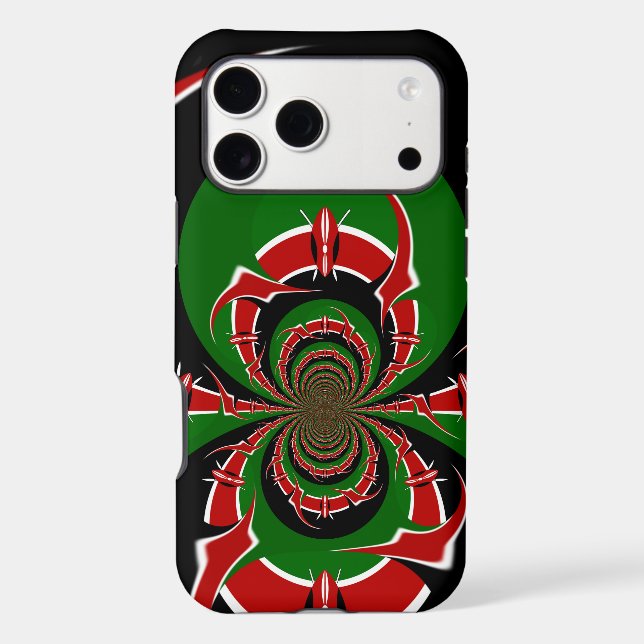 Vibrant Kenyan Flag Pattern | A Powerful Art Print (Back)