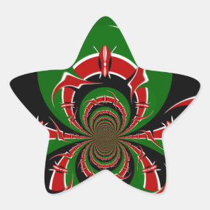 Vibrant Kenyan Flag Pattern: A Powerful Art Star Sticker