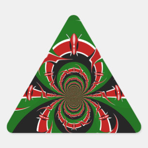 Vibrant Kenyan Flag Pattern: A Powerful Art Triangle Sticker