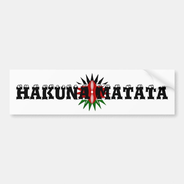 Vibrant Kenyan Flag Pattern: An 18-Star Art Bumper Sticker (Front)