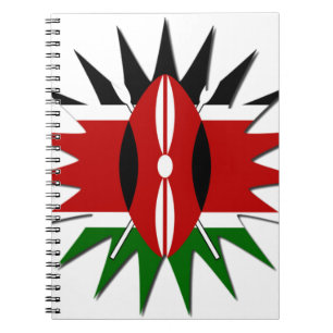 Vibrant Kenyan Flag Pattern: An 18-Star Art Notebook