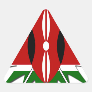 Vibrant Kenyan Flag Pattern: An 18-Star Art Triangle Sticker