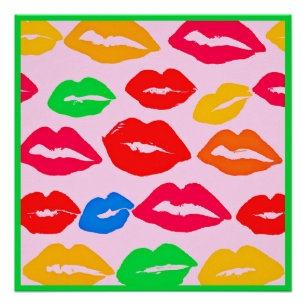 Vibrant Kissed by Colours Pattern Poster