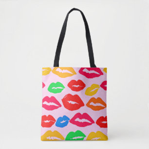 Vibrant Kissed by Colours Pattern Tote Bag