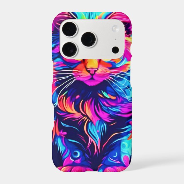 Vibrant Kitty: Beautiful Neon Artwork (Back)