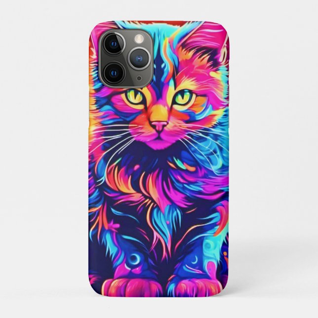 Vibrant Kitty: Beautiful Neon Artwork Case-Mate iPhone Case (Back)
