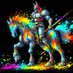  Vibrant Knight T-Shirt Throw Pillow Glass Coaster