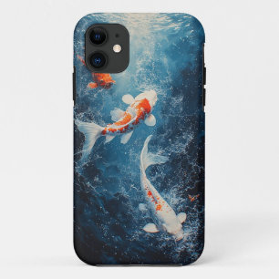 Vibrant Koi Fish Swimming iPhone 11 Case