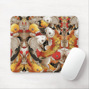 Vibrant Koi Harmony - Japanese Koi Fish Seamless Mouse Mat